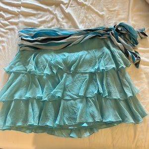 Bebe blue silk skirt